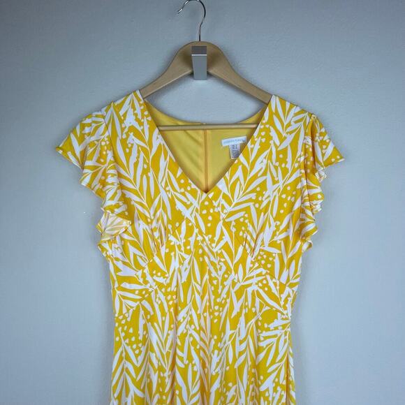 London Times Women's Size 8 Ruffled Short Sleeve Printed Matte Jersey Maxi Dress - Picture 4 of 9